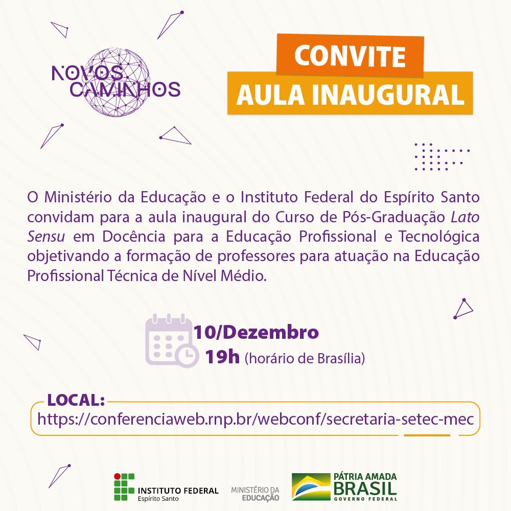 Convite da Aula Inaugural DocentEPT